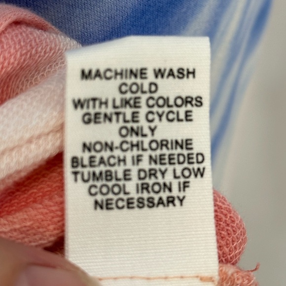 Adyson Parker Short Sleeve Crew Neck Tie Dyed Maxi Dress - Blue Pink - size XS - Picture 7 of 7